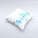 Abstract Blue Skyline View ink-Fuzed Decorative Throw Pillow
