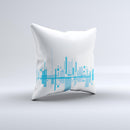 Abstract Blue Skyline View ink-Fuzed Decorative Throw Pillow