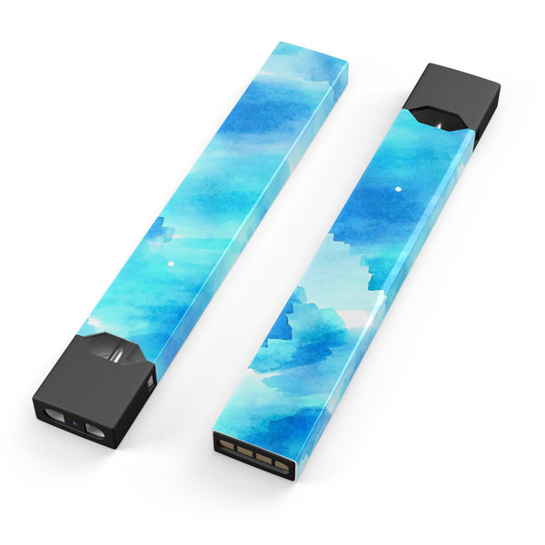 Abstract Blue Stroked Watercolour - Premium Decal Protective Skin-Wrap Sticker compatible with the Juul Labs vaping device