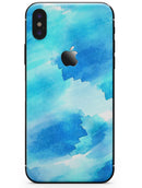 Abstract Blue Stroked Watercolour - iPhone X Skin-Kit