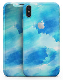 Abstract Blue Stroked Watercolour - iPhone X Skin-Kit