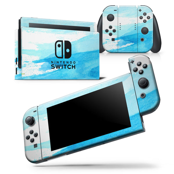 Abstract Blue Strokes - Skin Wrap Decal for Nintendo Switch Lite Console & Dock - 3DS XL - 2DS - Pro - DSi - Wii - Joy-Con Gaming Controller