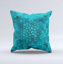 Abstract Blue Tiled Ink-Fuzed Decorative Throw Pillow