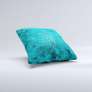 Abstract Blue Tiled Ink-Fuzed Decorative Throw Pillow