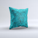 Abstract Blue Tiled Ink-Fuzed Decorative Throw Pillow