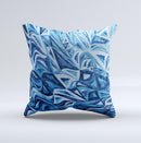 Abstract Blue Water Pattern ink-Fuzed Decorative Throw Pillow