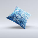 Abstract Blue Water Pattern ink-Fuzed Decorative Throw Pillow