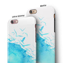 Abstract Blue Watercolor Seagull Swarm iPhone 6/6s or 6/6s Plus 2-Piece Hybrid INK-Fuzed Case