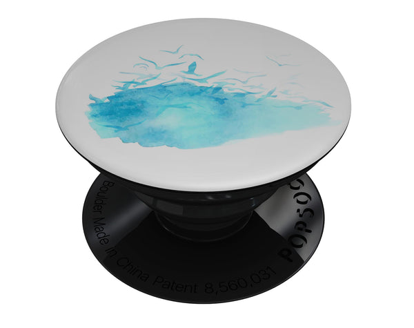 Abstract Blue Watercolor Seagull Swarm - Skin Kit for PopSockets and other Smartphone Extendable Grips & Stands