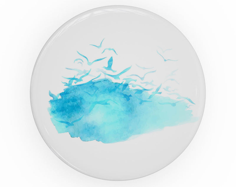Abstract Blue Watercolor Seagull Swarm - Skin Kit for PopSockets and other Smartphone Extendable Grips & Stands