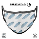 Abstract Blue Watercolor Strokes - Made in USA Mouth Cover Unisex Anti-Dust Cotton Blend Reusable & Washable Face Mask with Adjustable Sizing for Adult or Child