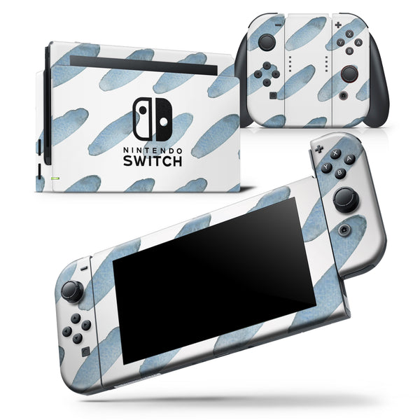 Abstract Blue Watercolor Strokes - Skin Wrap Decal for Nintendo Switch Lite Console & Dock - 3DS XL - 2DS - Pro - DSi - Wii - Joy-Con Gaming Controller