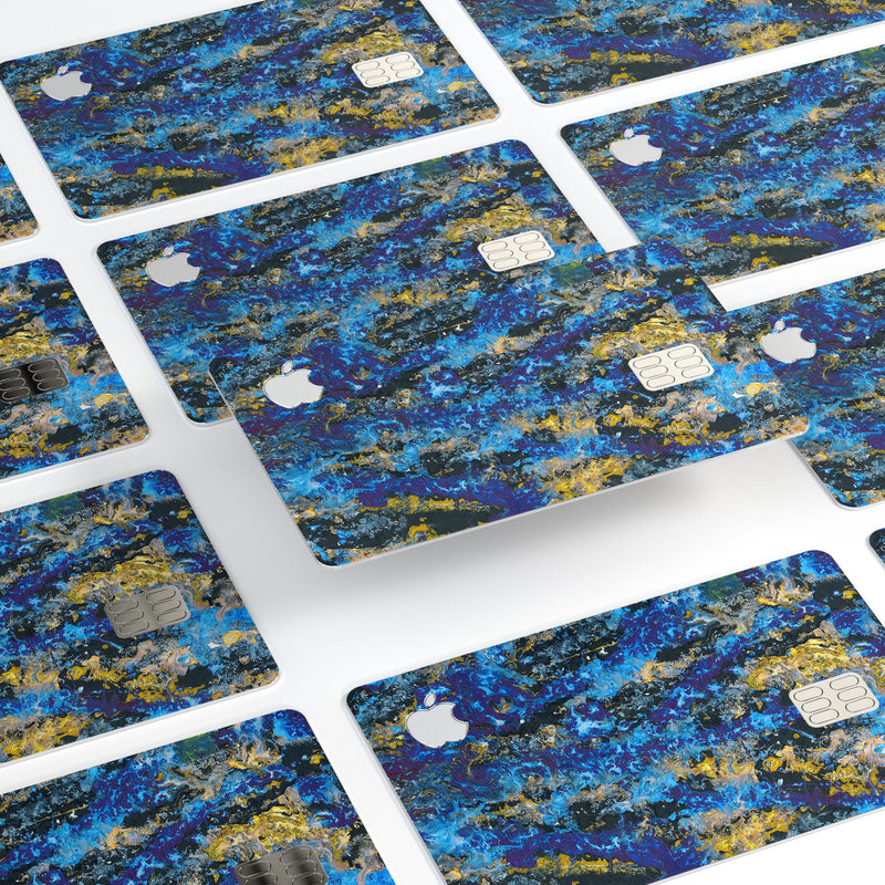 Abstract Blue Wet Paint - Premium Protective Decal Skin-Kit for the Apple Credit Card