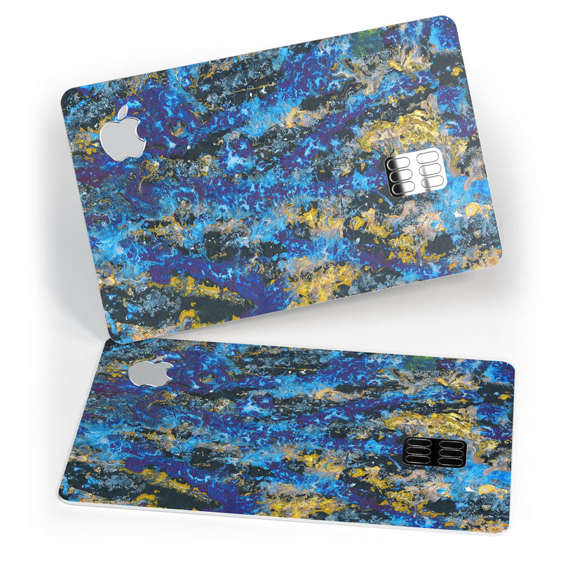 Abstract Blue Wet Paint - Premium Protective Decal Skin-Kit for the Apple Credit Card