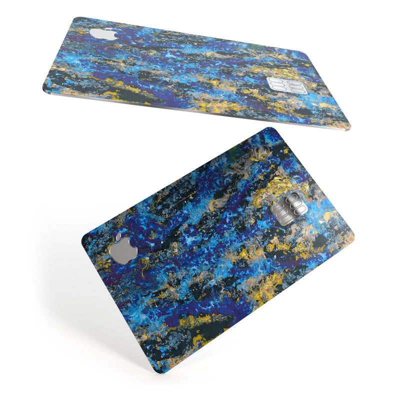 Abstract Blue Wet Paint - Premium Protective Decal Skin-Kit for the Apple Credit Card