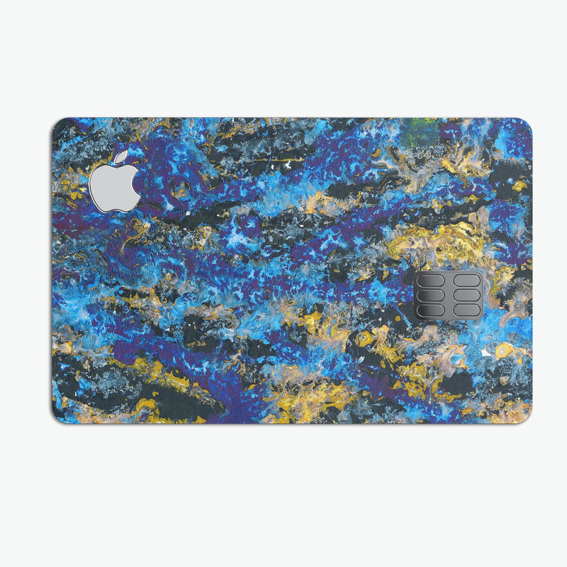 Abstract Blue Wet Paint - Premium Protective Decal Skin-Kit for the Apple Credit Card