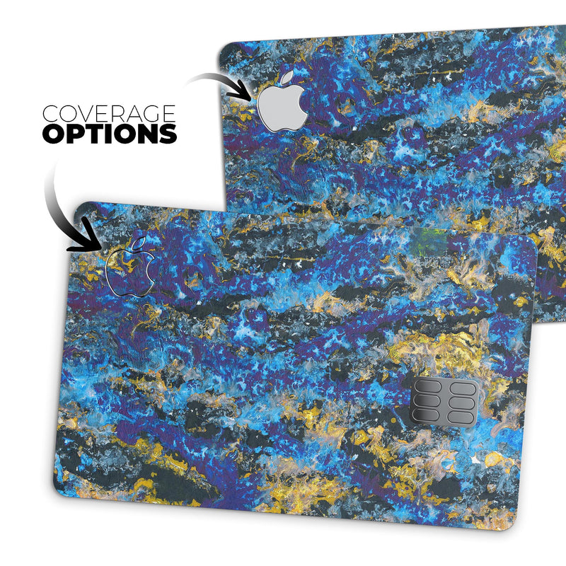 Abstract Blue Wet Paint - Premium Protective Decal Skin-Kit for the Apple Credit Card