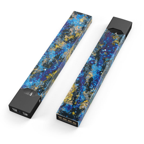 Abstract Blue Wet Paint - Premium Decal Protective Skin-Wrap Sticker compatible with the Juul Labs vaping device
