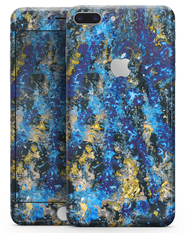 Abstract Blue Wet Paint - Skin-kit for the iPhone 8 or 8 Plus