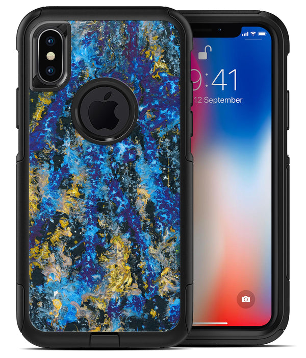 Abstract Blue Wet Paint - iPhone X OtterBox Case & Skin Kits