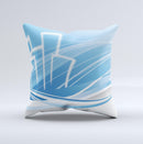 Abstract Blue & White Future City View ink-Fuzed Decorative Throw Pillow