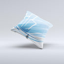 Abstract Blue & White Future City View ink-Fuzed Decorative Throw Pillow