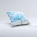 Abstract Blue & White Future City View ink-Fuzed Decorative Throw Pillow
