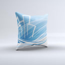 Abstract Blue & White Future City View ink-Fuzed Decorative Throw Pillow