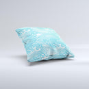 Abstract Blue & White Waves ink-Fuzed Decorative Throw Pillow