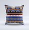 Abstract Blue and Brown Shaped Aztec ink-Fuzed Decorative Throw Pillow