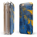 Abstract Blue and Gold Wet Paint iPhone 6/6s or 6/6s Plus 2-Piece Hybrid INK-Fuzed Case