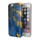 Abstract Blue and Gold Wet Paint iPhone 6/6s or 6/6s Plus 2-Piece Hybrid INK-Fuzed Case