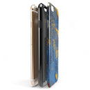 Abstract Blue and Gold Wet Paint iPhone 6/6s or 6/6s Plus 2-Piece Hybrid INK-Fuzed Case