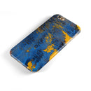 Abstract Blue and Gold Wet Paint iPhone 6/6s or 6/6s Plus 2-Piece Hybrid INK-Fuzed Case