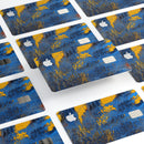 Abstract Blue and Gold Wet Paint - Premium Protective Decal Skin-Kit for the Apple Credit Card