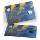 Abstract Blue and Gold Wet Paint - Premium Protective Decal Skin-Kit for the Apple Credit Card