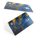 Abstract Blue and Gold Wet Paint - Premium Protective Decal Skin-Kit for the Apple Credit Card
