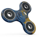Abstract Blue and Gold Wet Paint Full-Body Fidget Spinner Skin-Kit