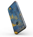 Abstract Blue and Gold Wet Paint - Full-Body Skin Kit for the Google 5" Pixel or 5.5" Pixel XL