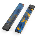 Abstract Blue and Gold Wet Paint - Premium Decal Protective Skin-Wrap Sticker compatible with the Juul Labs vaping device