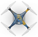 Abstract Blue and Gold Wet Paint - Full-Body Skin Kit for the DJI Phantom 4 Drone