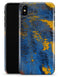 Abstract Blue and Gold Wet Paint - iPhone X Clipit Case