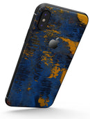 Abstract Blue and Gold Wet Paint - iPhone X Skin-Kit