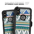 Abstract Blue and Green Triangle Aztec - Skin Kit for the iPhone OtterBox Cases