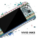 Abstract Blue and Green Triangle Aztec // Skin Decal Wrap Kit for Nintendo Switch Console & Dock, Joy-Cons, Pro Controller, Lite, 3DS XL, 2DS XL, DSi, or Wii - Vinyl Skin Wrap for Nintendo Switch 2, OLED, Lite, Pro Controller, Wii & Classic Handhelds
