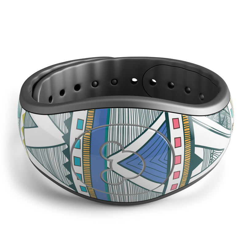 Abstract Blue and Green Triangle Aztec copy - Decal Skin Wrap Kit for the Disney Magic Band