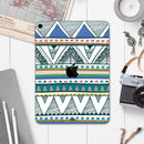 Abstract Blue and Green Triangle Aztec - Full Body Skin Decal for the Apple iPad Pro 12.9", 11", 10.5", 9.7", Air or Mini (All Models Available)