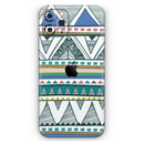 Abstract Blue and Green Triangle Aztec  - Protective Skin Wrap & Decal – Compatible with iPhone SE to iPhone 17 Pro Max (All Models)