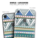 Abstract Blue and Green Triangle Aztec - Skin-Kit for the Apple iPhone XR, XS MAX, XS/X, 8/8+, 7/7+, 5/5S/SE (All iPhones Available)