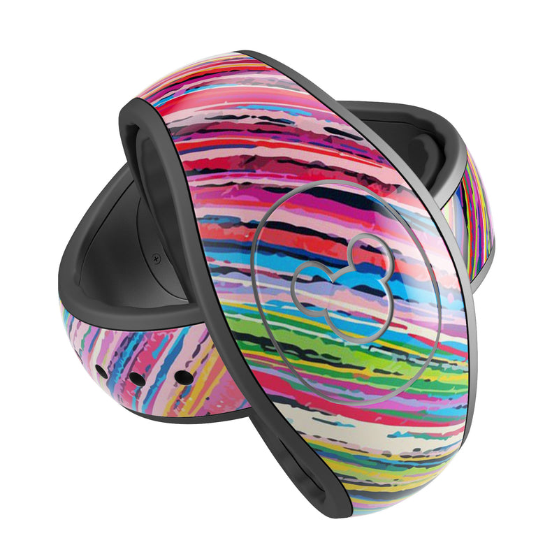 Abstract Color Strokes - Decal Skin Wrap Kit for the Disney Magic Band